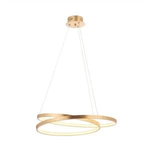 LED 1 Light Pendant Gold Leaf, Frosted Acrylic