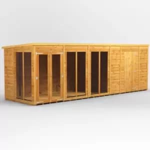 20x6 Power Pent Summerhouse Combi Building including 6ft Side Store