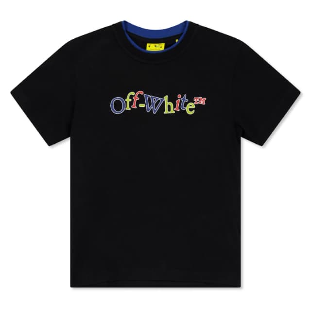 Off White Kids Book T-Shirt Black - Lime male 8 Yrs