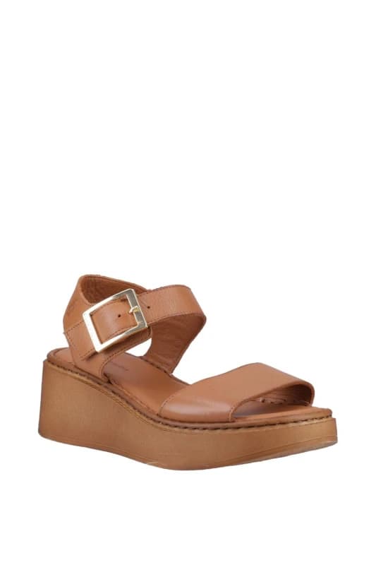 Hush Puppies Beatrix Wedge Sandal - Tan, Brown, Size 8, Women Brown WD1VI Female 8