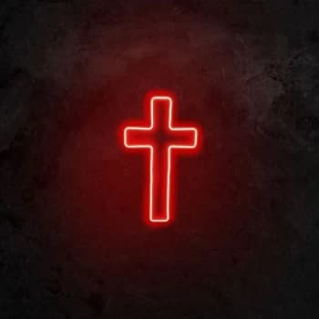 Cross Sign - Red Red Wall Lamp