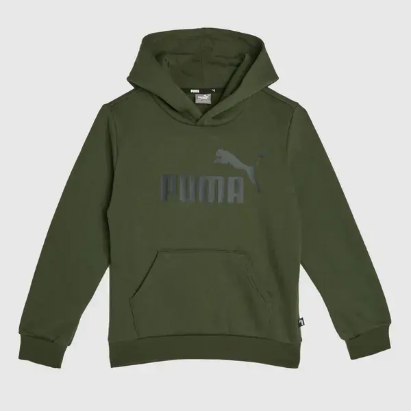 PUMA kids big logo hoodie in khaki Khaki UK 9-10Y