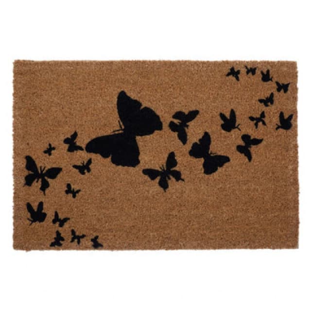 Premier Housewares Butterflies Doormat Brown