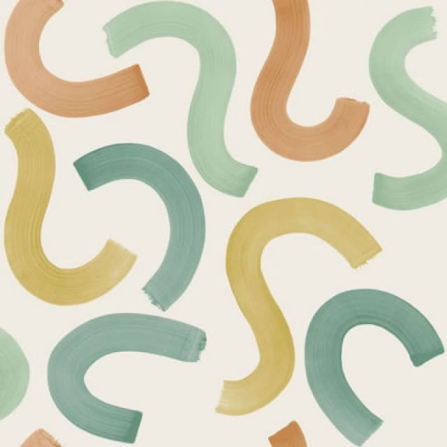 Holden Decor Curly Confetti Wallpaper Teal / Ochre / Orange Holden 14111