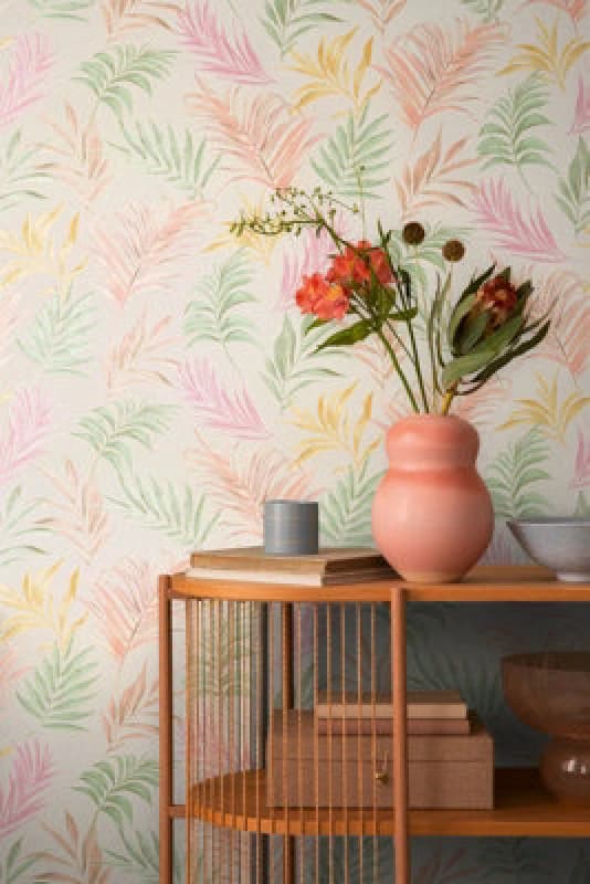 As Creation Bricoflor Non-Woven Wallpaper, Leaf & Palm Wallpaper, Modern, Pattern Multicoloured - 10,05 X 0,53 M