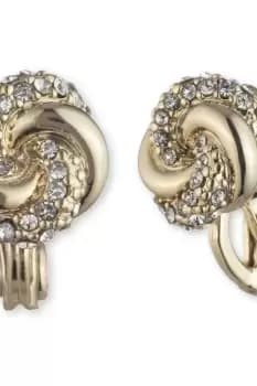 CE SM PAVE KNOT BUTTON - GLD/CRY