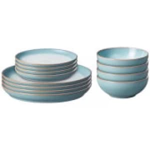 Denby Azure Haze 12 Piece Coupe Tableware Set