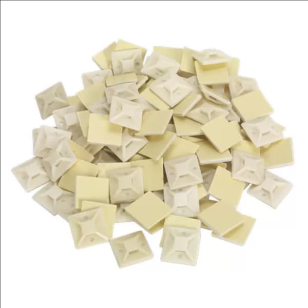 Sealey CTM3030W Self-Adhesive Cable Tie Mount 30 x 30mm White Pack of 100