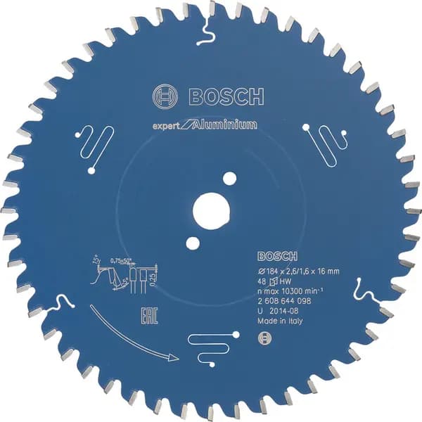 Bosch EXPERT Aluminium Circular Saw Blade 184 x 16 x 48T Plastic
