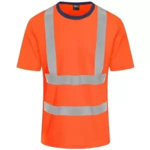 PRO RTX High Visibility Mens T-Shirt (3XL) (Orange/Navy) - Orange/Navy