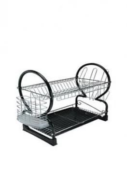 Apollo Chrome Dish Drainer With Black Tray
