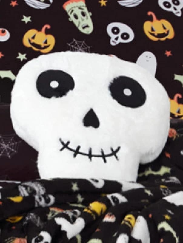 Smart Living Smart Living Halloween Ghost & Magical Cat Fleece Cushions - Spooky Decor Pillows in White White One Size Unisex 5056557572427