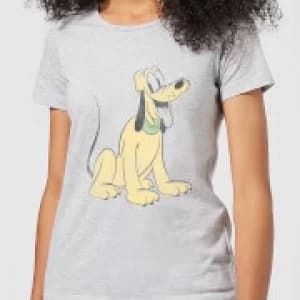 Disney Mickey Mouse Pluto Sitting Womens T-Shirt - Grey - 3XL