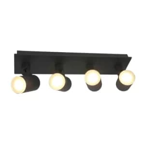 Points Noirs Straight Bar Pendant Ceiling Light Matt Black IP44