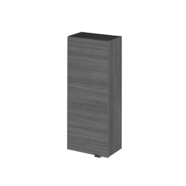 Hudson Reed Fusion Wall Hung With 1 Soft Close Door Cabinet, Bathroom Vanity Unit With Storage In Anthracite Woodgrain, 300mm