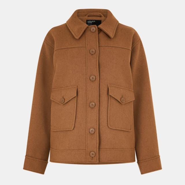 Nobodys Child Womens Talina Pocket Sherpa Relaxed Fit Jacket Neutral female 8 (XS)