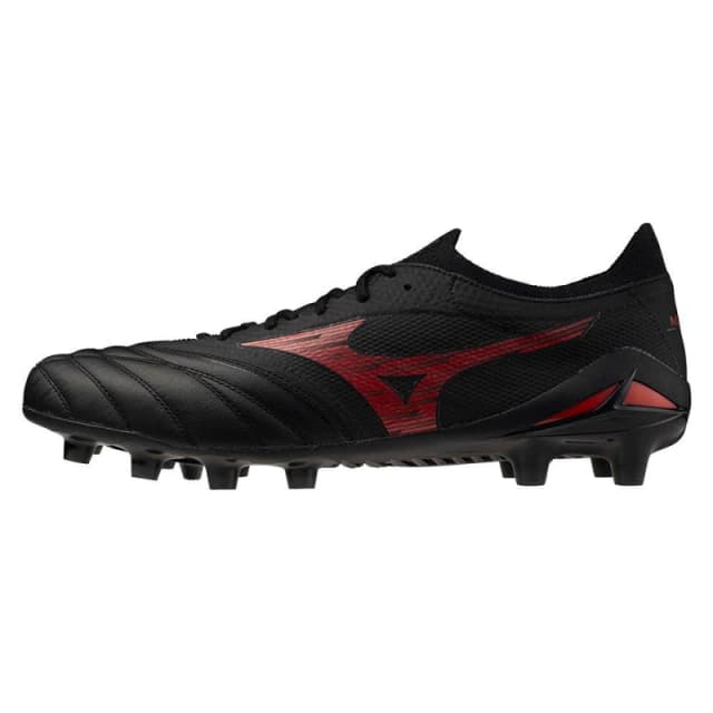 Mizuno Morelia Neo IV Elite Adults Firm Ground Football Boots Black/Red/Black male 9 (43)