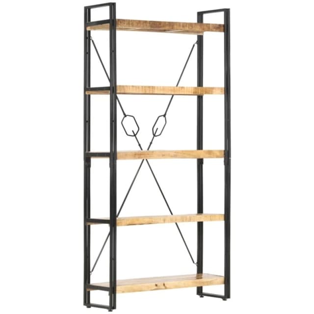 VIDAXL 5-Tier Bookcase 90x30x180cm Solid Mango Wood vidaXL 8719883826820
