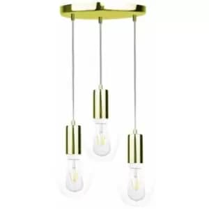 Keter Verre Cluster Pendant Ceiling Light Gold, 30cm, 3x E27