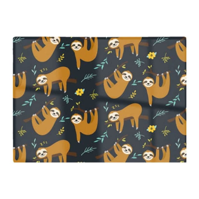 Warren Reed Designer Cute Sloths Glass Chopping Board