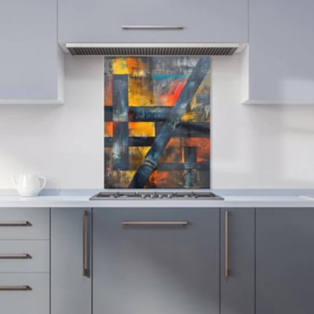 Warren Reed Designer Geometric Interplay: Abstract Patterns Kitchen Splashback