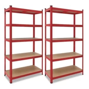 Heavy Duty Shelving 2Pcs Set Red 180x90x40cm 875kg