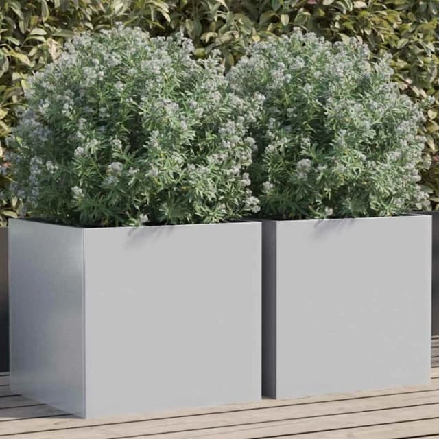 VIDAXL Planters 2 pcs Silver 42x40x39cm Galvanised Steel Vidaxl 8721012364165