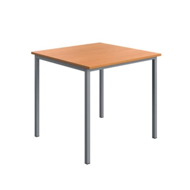 Serrion Square Multipurpose Table 800x800x730mm Beech/Silver KF800246
