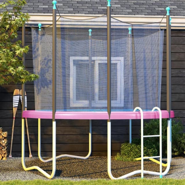 SPORTNOW 8FT Trampoline Pad Spring Cover, Waterproof, Pink Pink