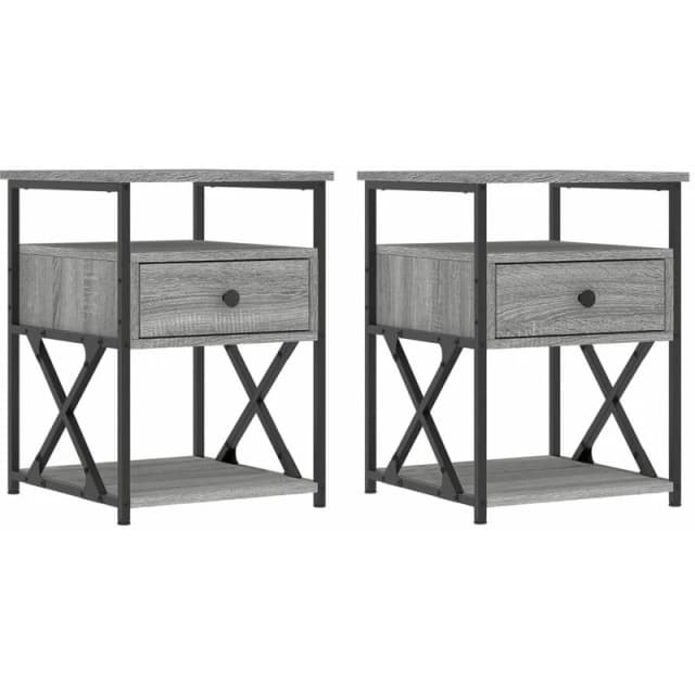 Vidaxl Bedside Cabinets 2 Pcs Grey Sonoma 40X42X55cm Engineered Wood, Grey 826080