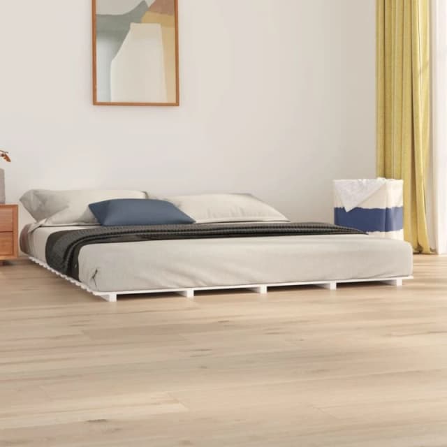 VIDAXL Bed Frame without Mattress White 160x200cm Solid Wood Pine Vidaxl 8720845682972
