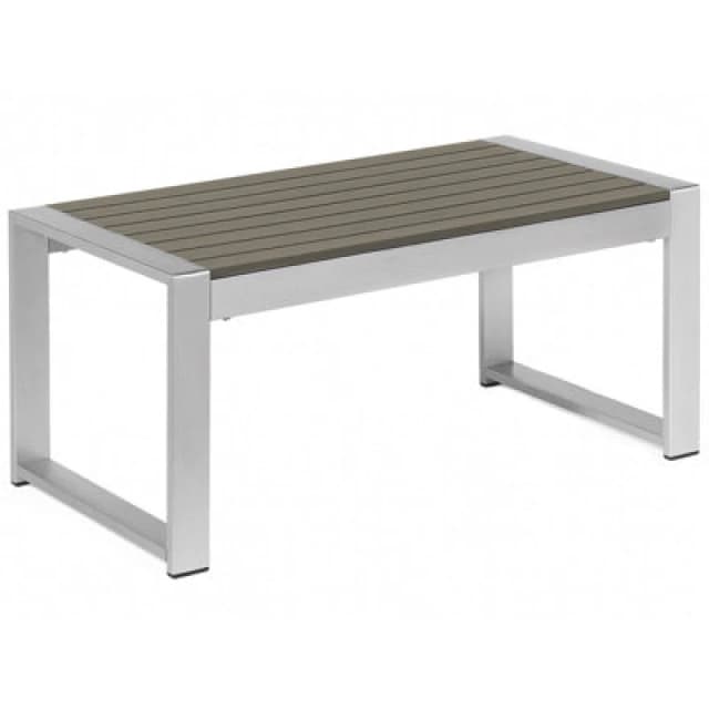Beliani Garden Coffee Table Salerno 90 Cm 50 Cm Metal Dark Grey