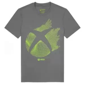 Xbox Mens Gaming Logo T-Shirt (S) (Charcoal/Green Print)