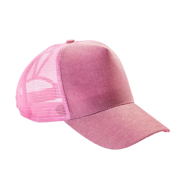 Result Result Men New York Sparkle Trucker Cap in Baby Pink Baby Pink One Size Male 5063417941651