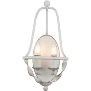 Elstead Quoizel Bradbury Candle Wall Lamp Antique White