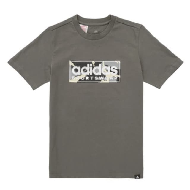 adidas Logo T Shirt Junior Grey5/Blk/Wht unisex 11-12 Years