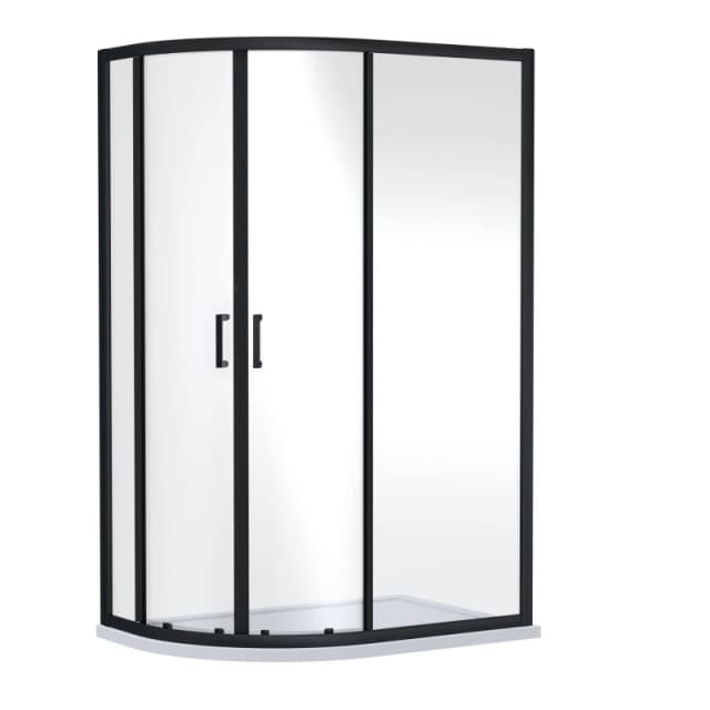 Balterley 6mm Glass Offset Quadrant Shower Enclosure 1900 x 1200 x 800mm Black Black