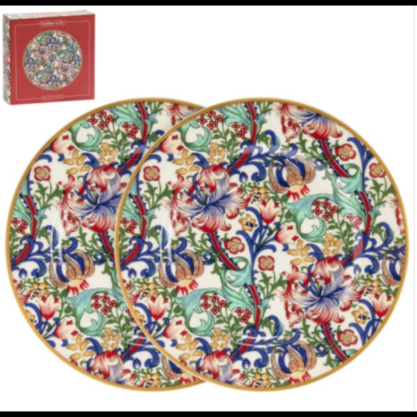 Golden Lily Plates 2 Set By Lesser & Pavey