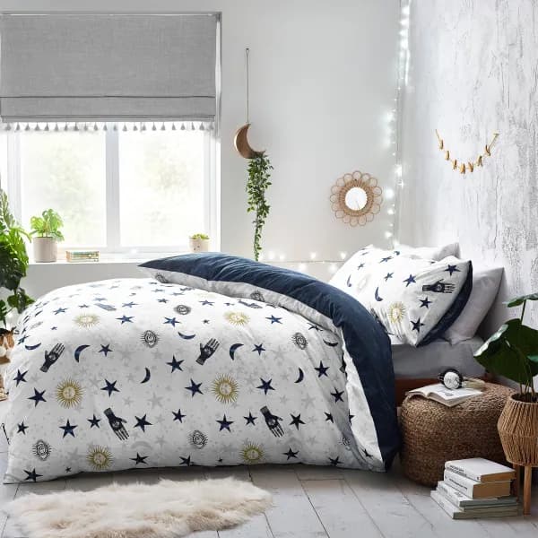 Style Lab Stargazer Duvet Cover and Pillowcase Set Blue