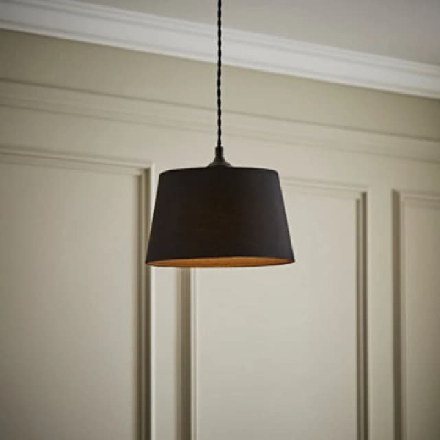 ValueLights ValueLights Aspen Black Tapered Easy Fit Pendant Lamp Shade Size: Small Black Small Unisex 5016529274087