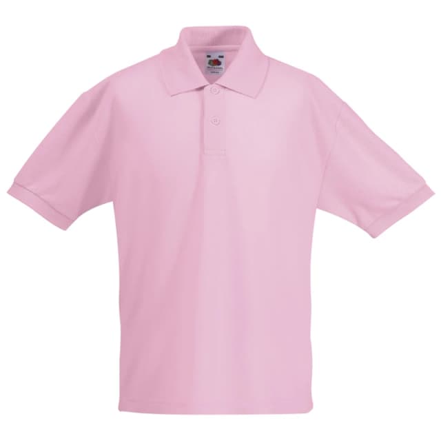 Fruit of the Loom 65 35 Pique Polo Shirt Pack of 2 in Light Pink Size: 12-13 Years Light Pink Unisex 12-13 Years