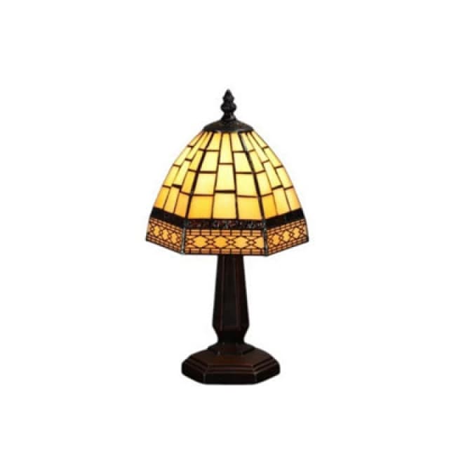 6 Inch Tiffany Lamp - L16 x W16 x H24cm - Yellow MinsterStylishLivingLtd7482