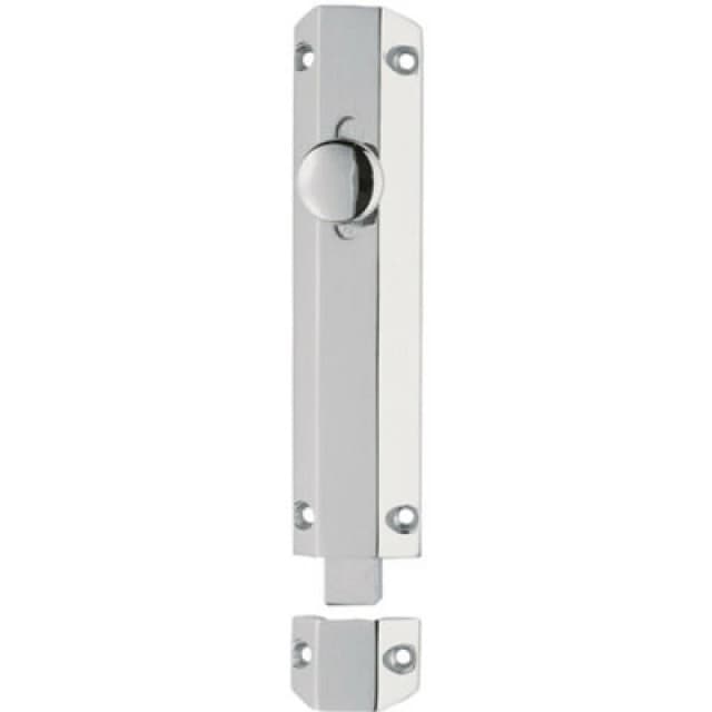Loops Surface Mounted Flat Sliding Door Bolt Lock 102 x 36mm Polished Chrome Multi unisex
