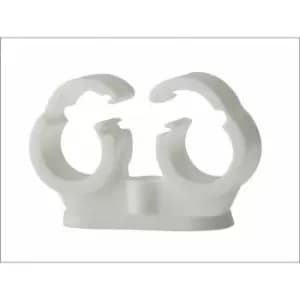 PCDC22 Pipe Clip Double Cliplock 22mm Box 50 - Forgefix