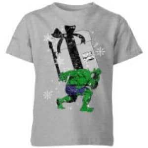 Marvel The Incredible Hulk Christmas Present Kids Christmas T-Shirt - Grey - 11-12 Years