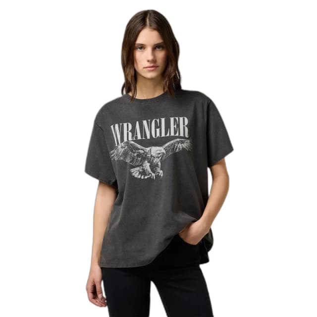 Wrangler Girlfriend Tee, Black, Size S, Women Black WMFMF Female S