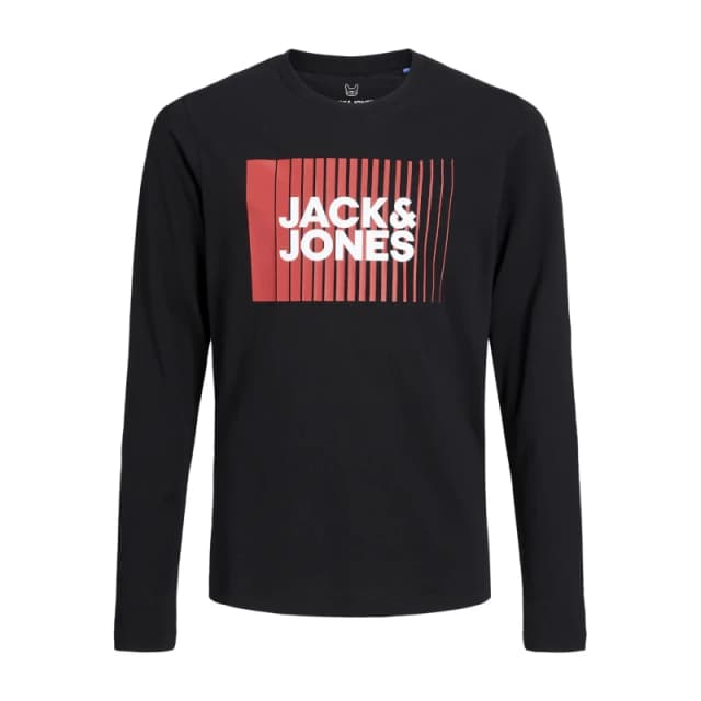 Jack and Jones Kids Logo Long Sleeve T-Shirt Black male 6 Years