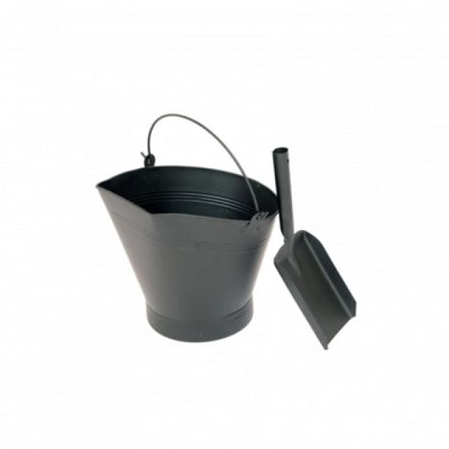 Oypla Fireplace Coal Bucket with Shovel Black unisex