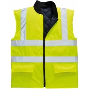 Portwest S469 Yellow Sz XS Hi-Vis Reversible Body warmer Hi-Viz Visibility
