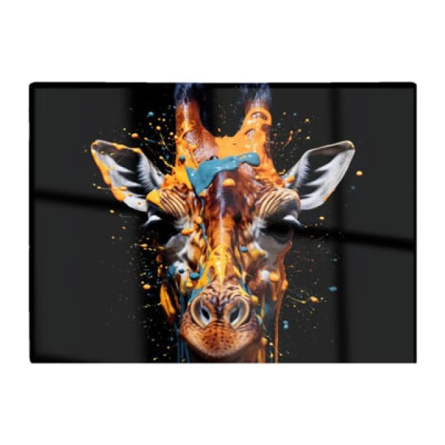 Warren Reed Designer Giraffe Face Splashart Glass Chopping Board